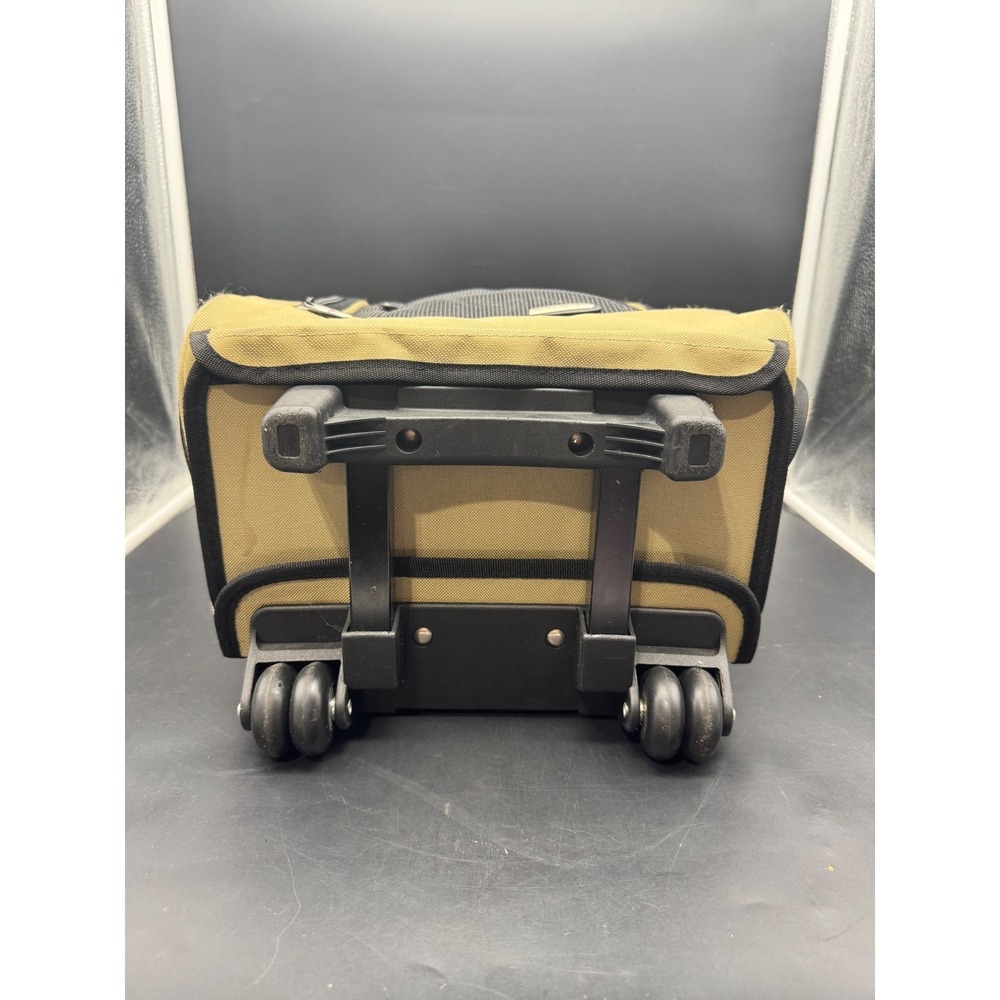 Travelon Wheeled Under Seat Carry-On Rolling Luggage Khaki Black Travel Bag - Picture 6 of 13